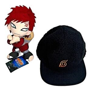 Naruto Shippuden Black Sherpa Hat/Cap Ripple Junction & NWT Gaara Kazekage Plus